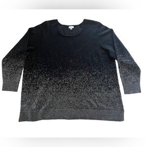 Avenue Black Sweater with Silver Metallic Ombré